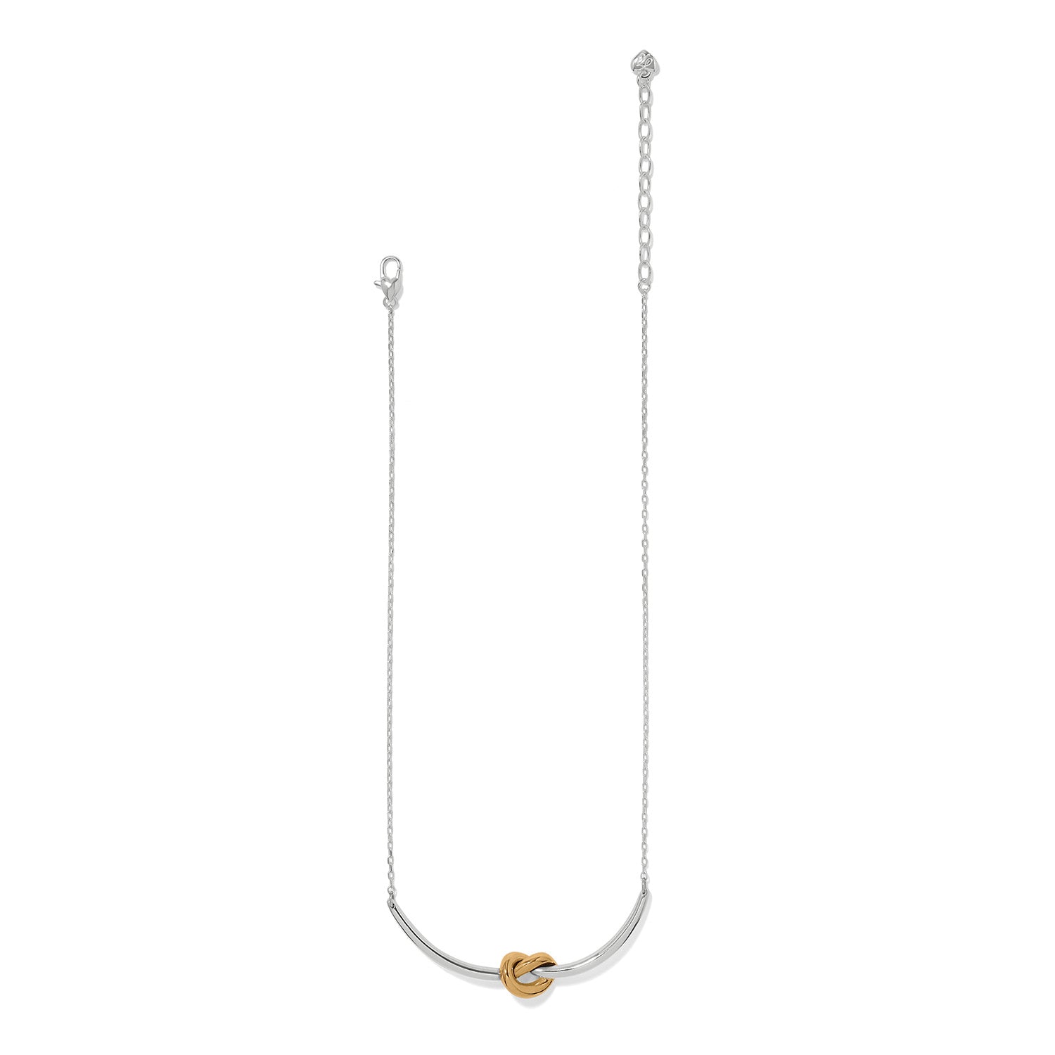 Interlok Single Knot Two Tone Necklace silver-gold 2