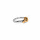 Brighton ring with silver-plated band and gold-plated knot detail at the front on a white background