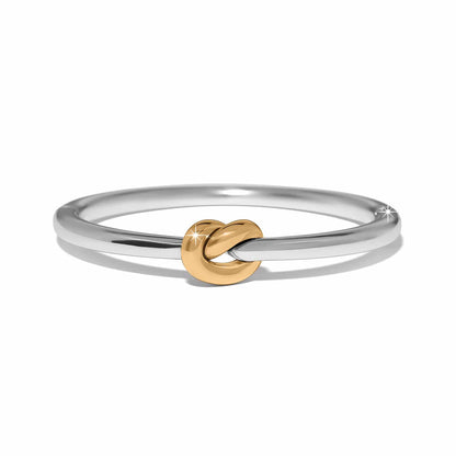 Brighton ring with two-tone finish featuring silver-tone band and gold-tone center knot detail on a white background