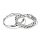 Brighton set of three silver-plated bracelets with twisted, woven, and braided link designs on a white background