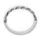 Brighton hinged bangle bracelet shown from the side with silver-plated twisted rope design on a white background