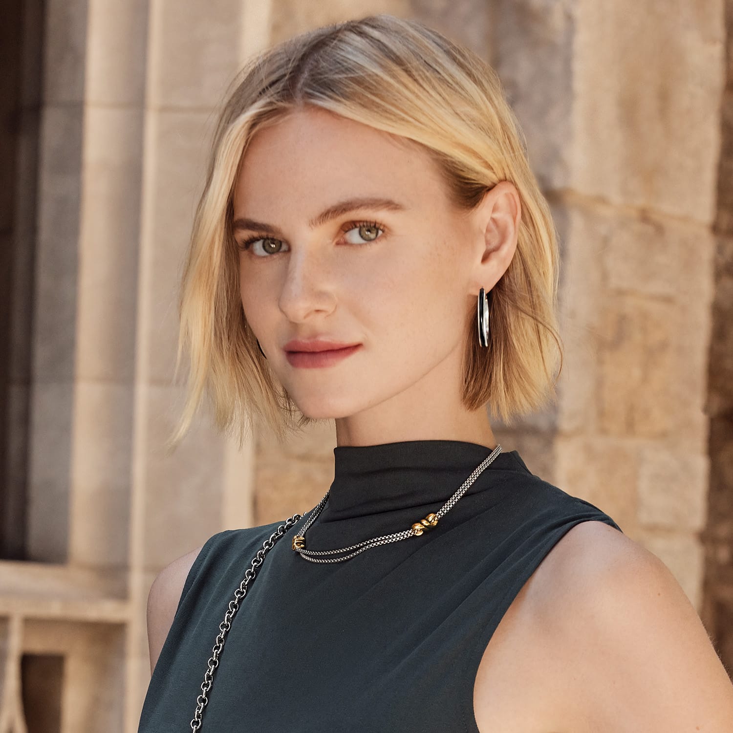 Interlok Twist Two Tone Double Chain Necklace - Brighton