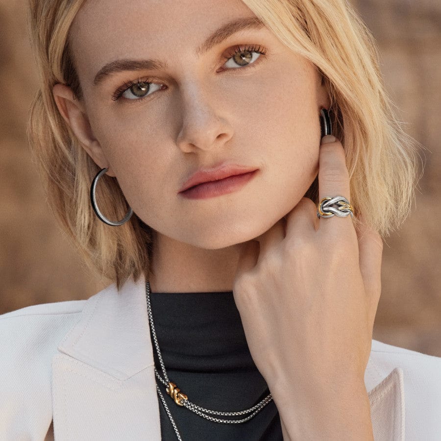 Interlok Twist Two Tone Double Chain Necklace - Brighton