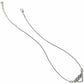 Brighton necklace with silver-plated wheat chain, Celtic knot heart pendant, and adjustable lobster clasp on a white background