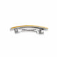 Brighton hair barrette shown from the back with two-tone silver and gold finish and clasp mechanism on a white background