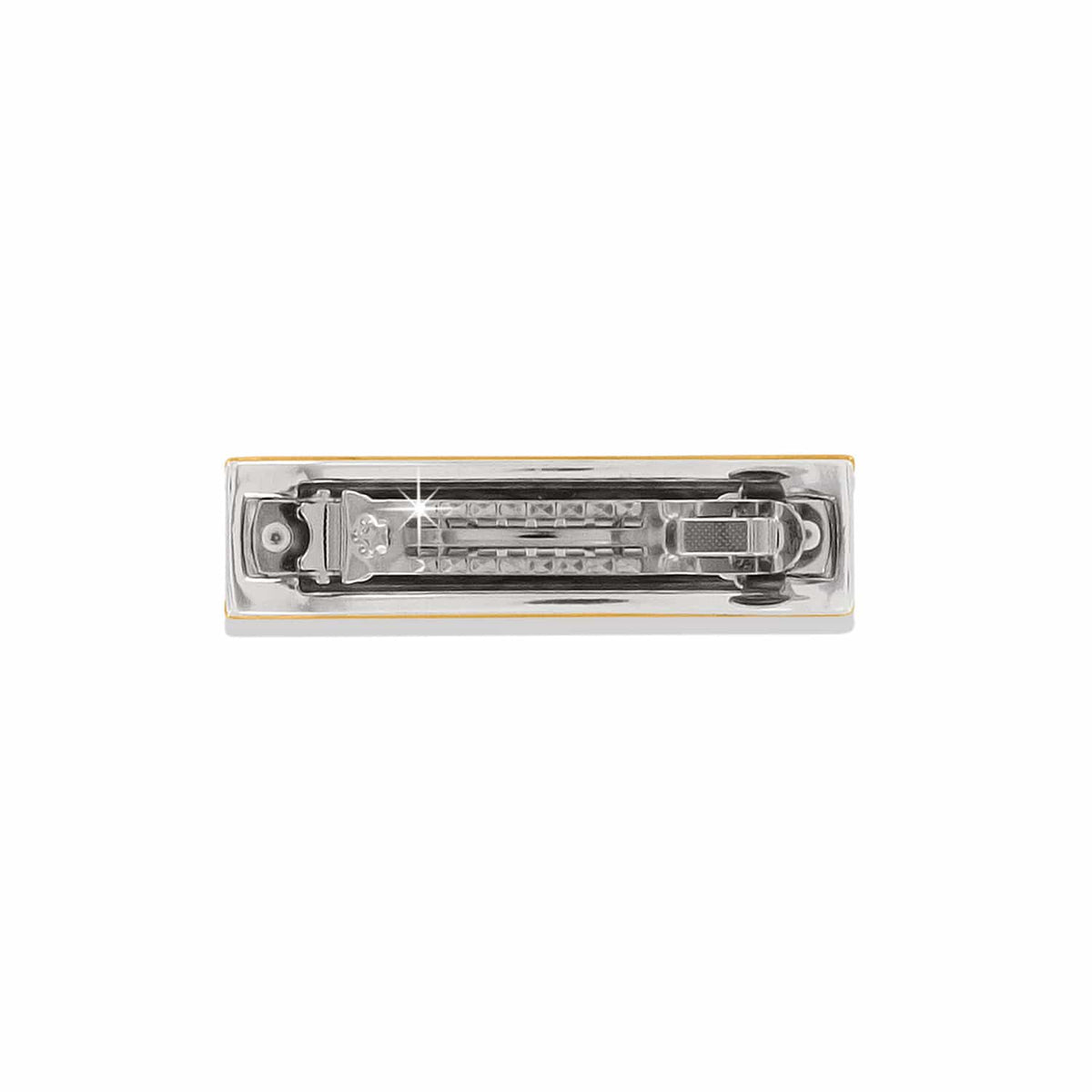 Brighton nail clipper with two-tone silver and gold finish and textured grip lever on a white background