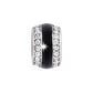 Brighton charm bead with black enamel center band and two rows of crystal accents on a white background