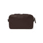 Brighton handbag shown from the back in dark brown leather with slip pocket and silver-tone hardware on a white background