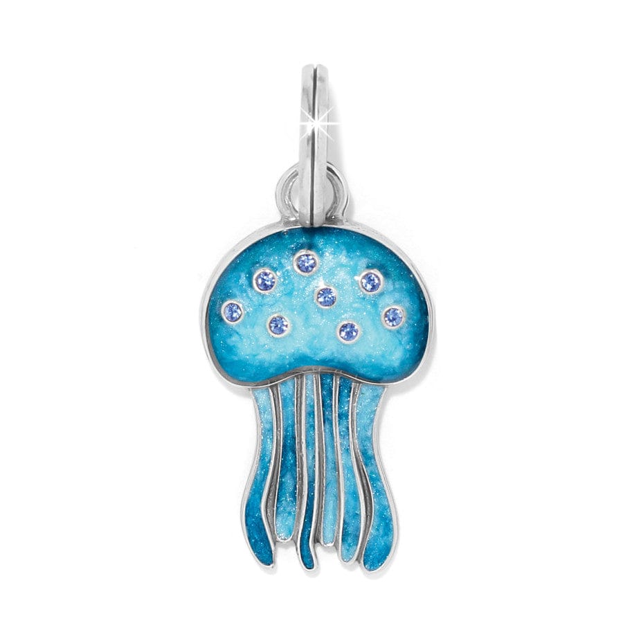 Jelly Fish Charm silver-blue 1