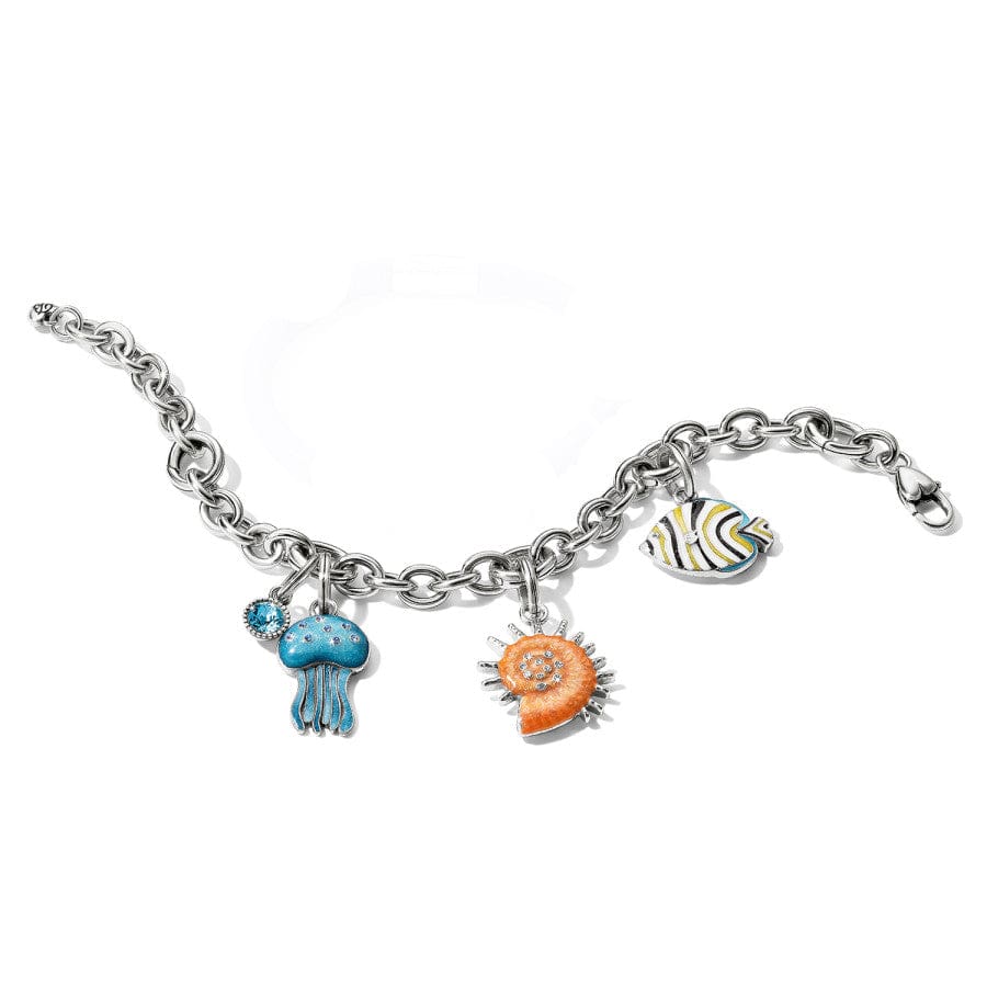 Jelly Fish Charm silver-blue 3