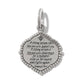 Brighton pendant charm with engraved Joan of Arc quote and beaded silver-tone border on a white background