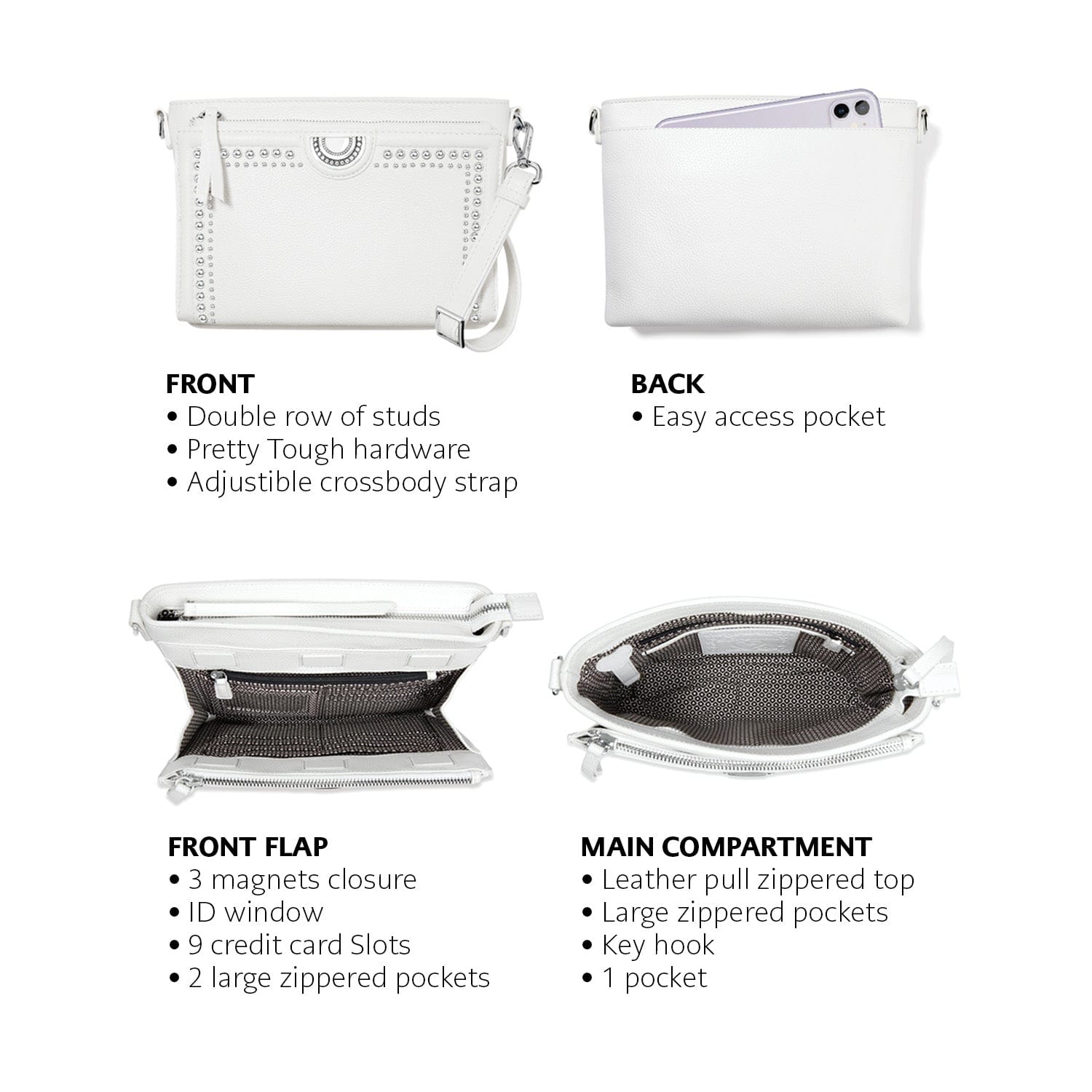 Jordyn Cross Body Organizer white 18