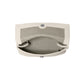 Brighton handbag interior view in cream leather with patterned fabric lining and silver-tone magnetic closure on a white background