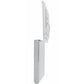 Brighton compact case shown open from the side with silver-tone textured finish and hinged lid on a white background