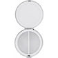 Brighton round pill case shown open with silver-tone trim and two interior compartments on a white background