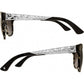 Brighton sunglasses side views with black tortoise frames and silver-tone filigree scrollwork temples on a white background