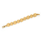 Brighton bracelet with gold-plated rounded square links and fold-over clasp on a white background