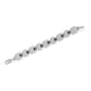 Brighton bracelet with polished silver-tone squared links and signature engraved clasp on a white background