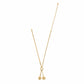 Brighton gold-plated Y-drop necklace with dual circular pendants, crystal accents, and lobster clasp on a white background
