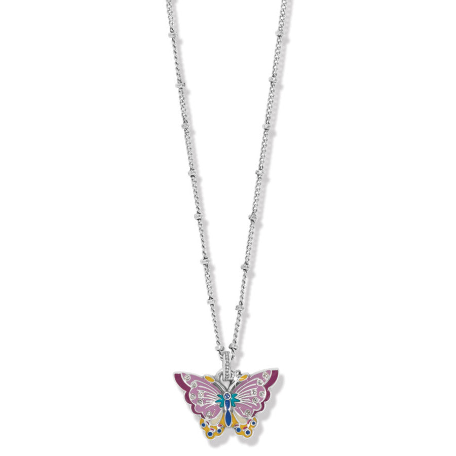 Kyoto In Bloom Butterfly Short Necklace silver-multi 1