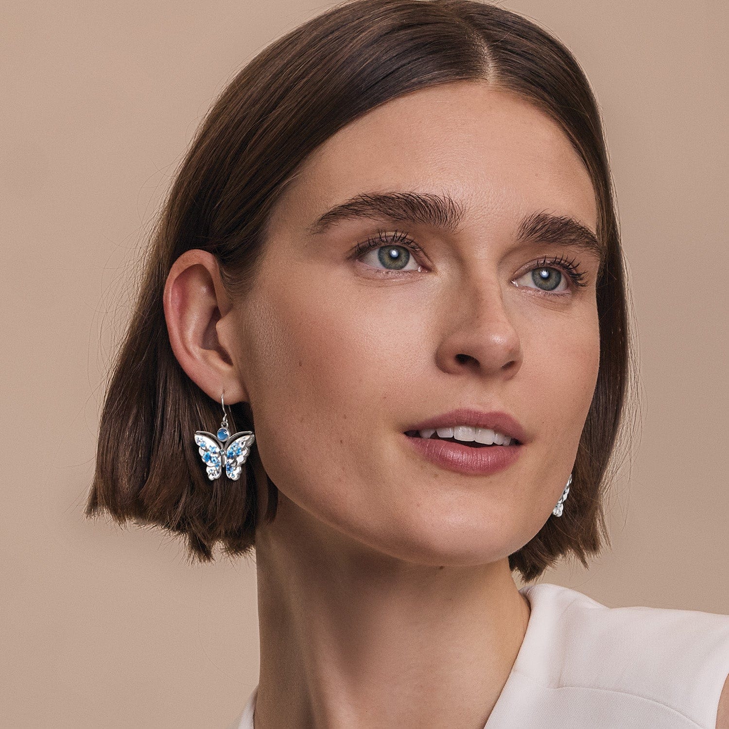 Kyoto In Bloom Indigo Butterfly Earrings silver-blue 4