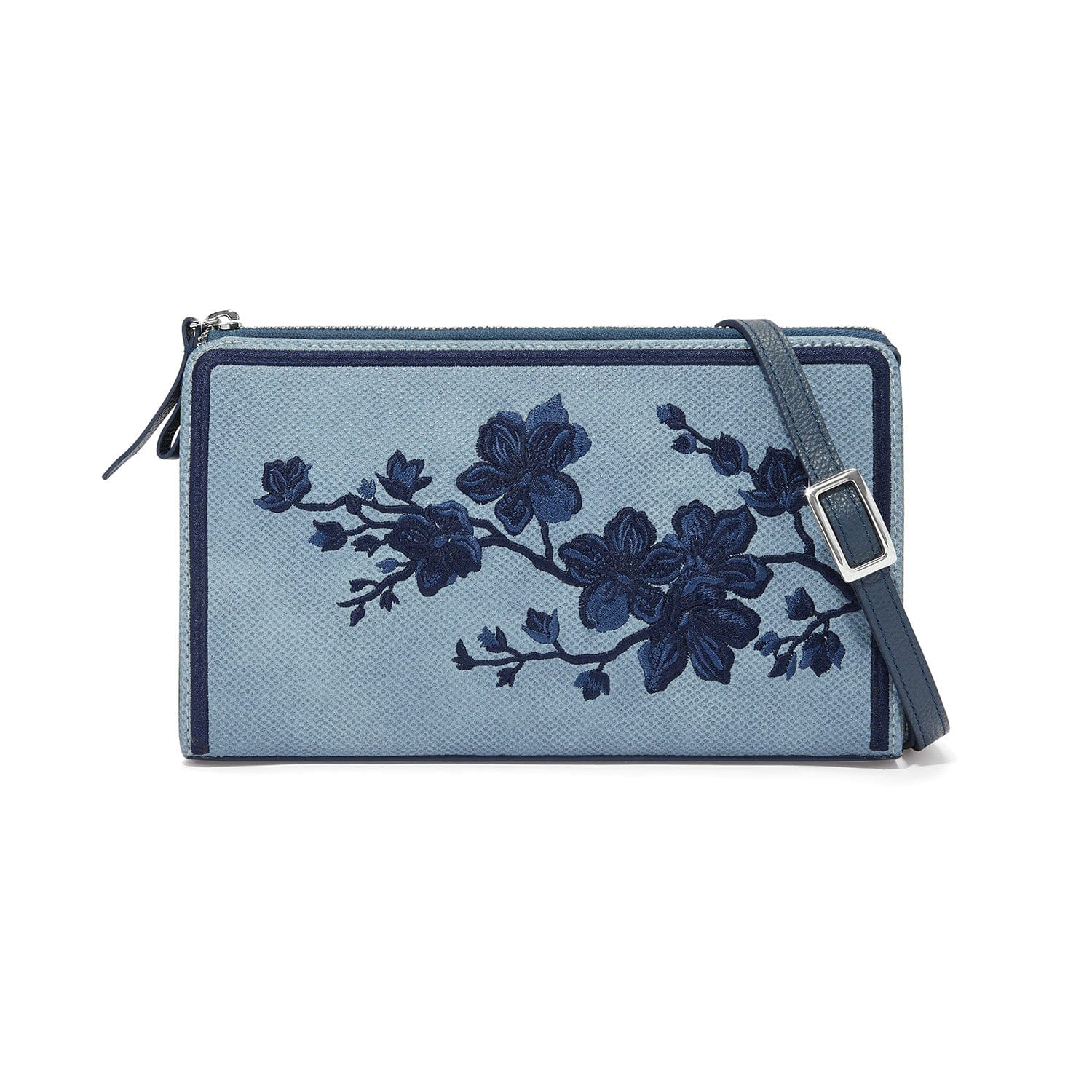 Kyoto In Bloom Indigo Embroidered Pouch indigo 1