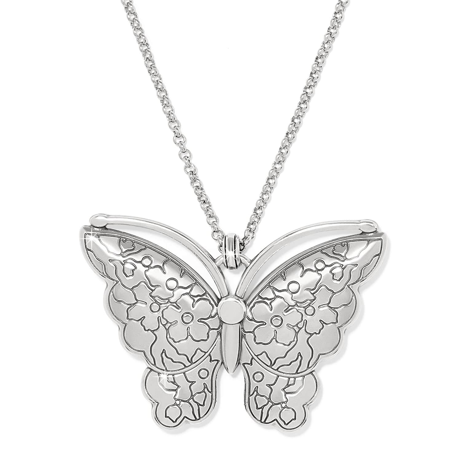 Kyoto In Bloom Indigo Large Butterfly Necklace silver-blue 2