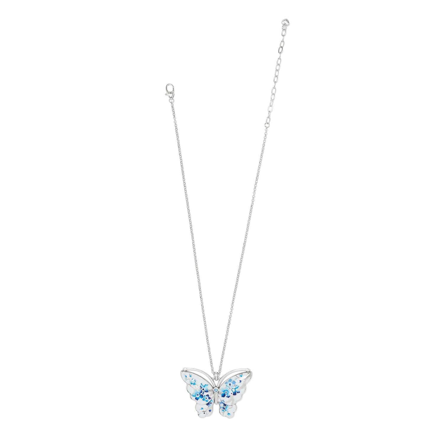 Kyoto In Bloom Indigo Large Butterfly Necklace silver-blue 3