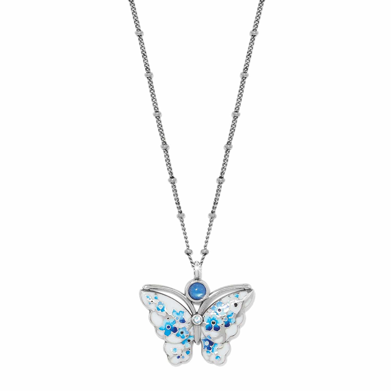 Kyoto In Bloom Indigo Petite Butterfly Necklace silver-blue 1