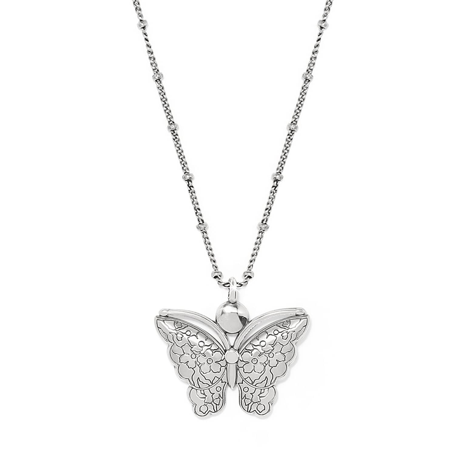 Kyoto In Bloom Indigo Petite Butterfly Necklace silver-blue 2