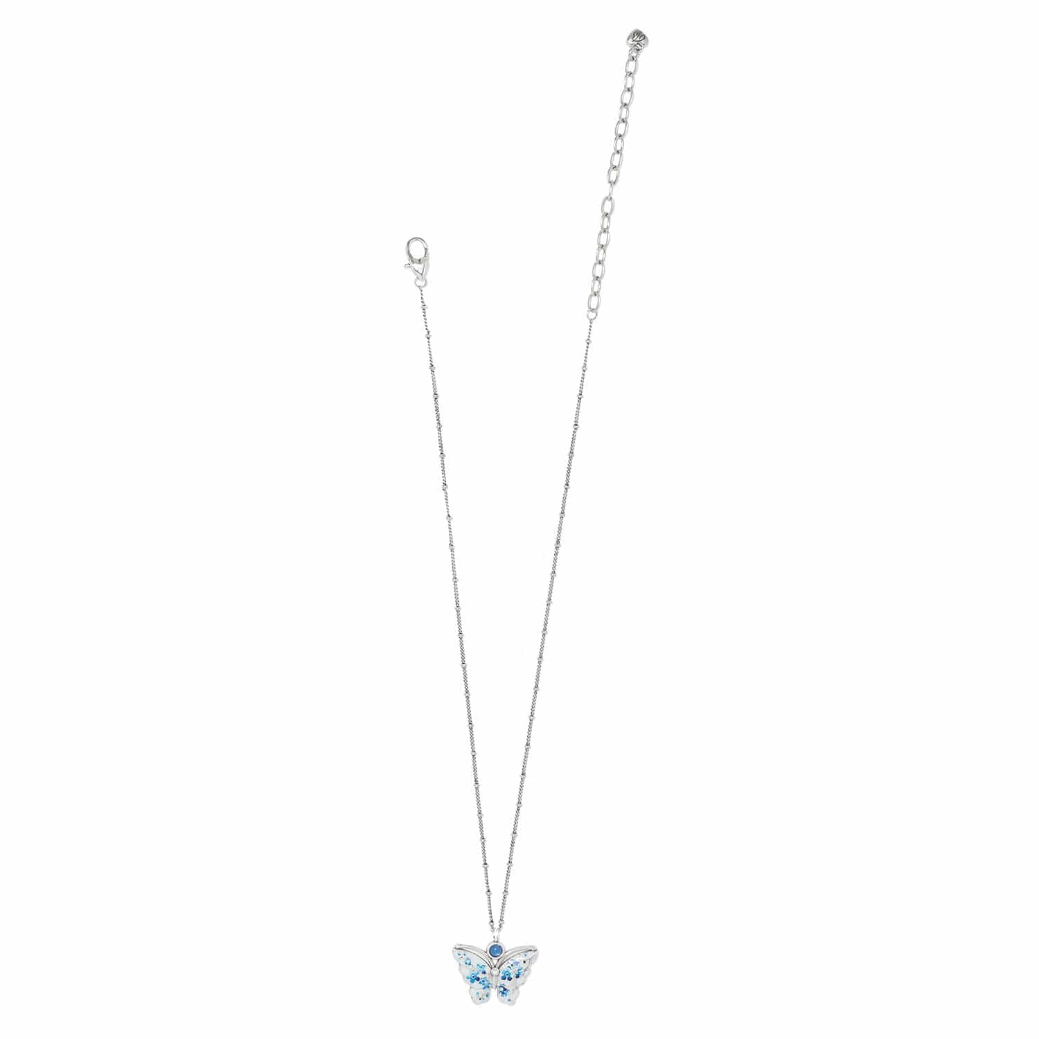 Kyoto In Bloom Indigo Petite Butterfly Necklace silver-blue 3