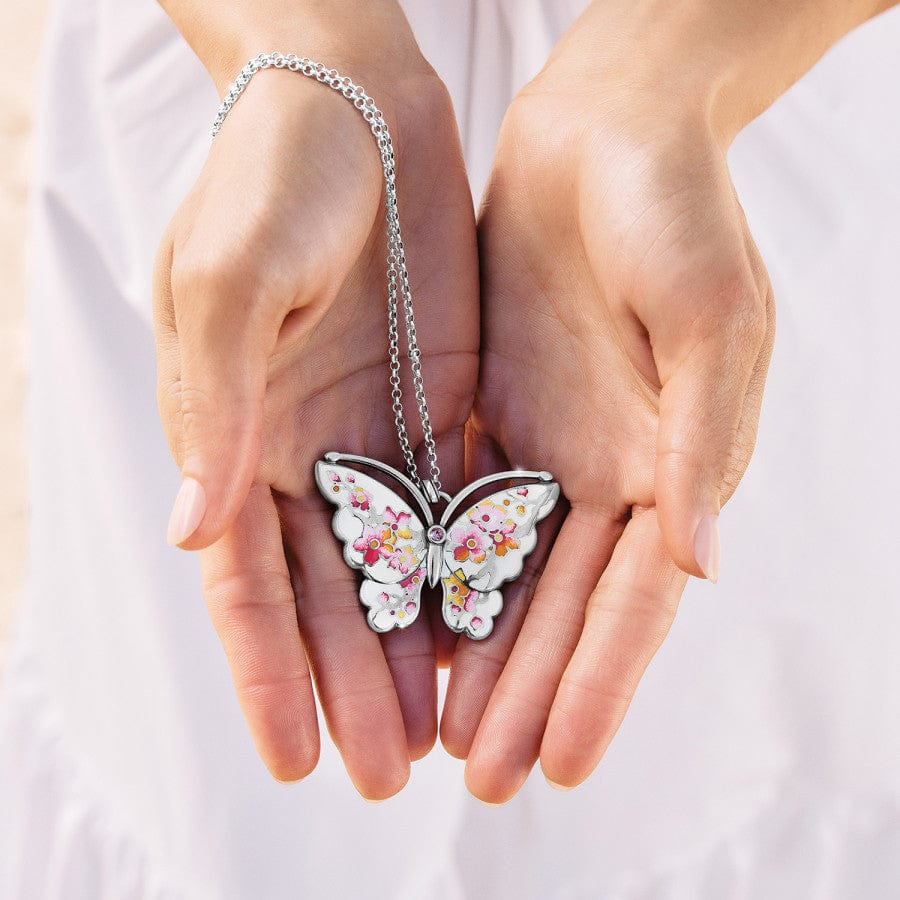 Kyoto In Bloom Sakura Butterfly Necklace silver-pink 5
