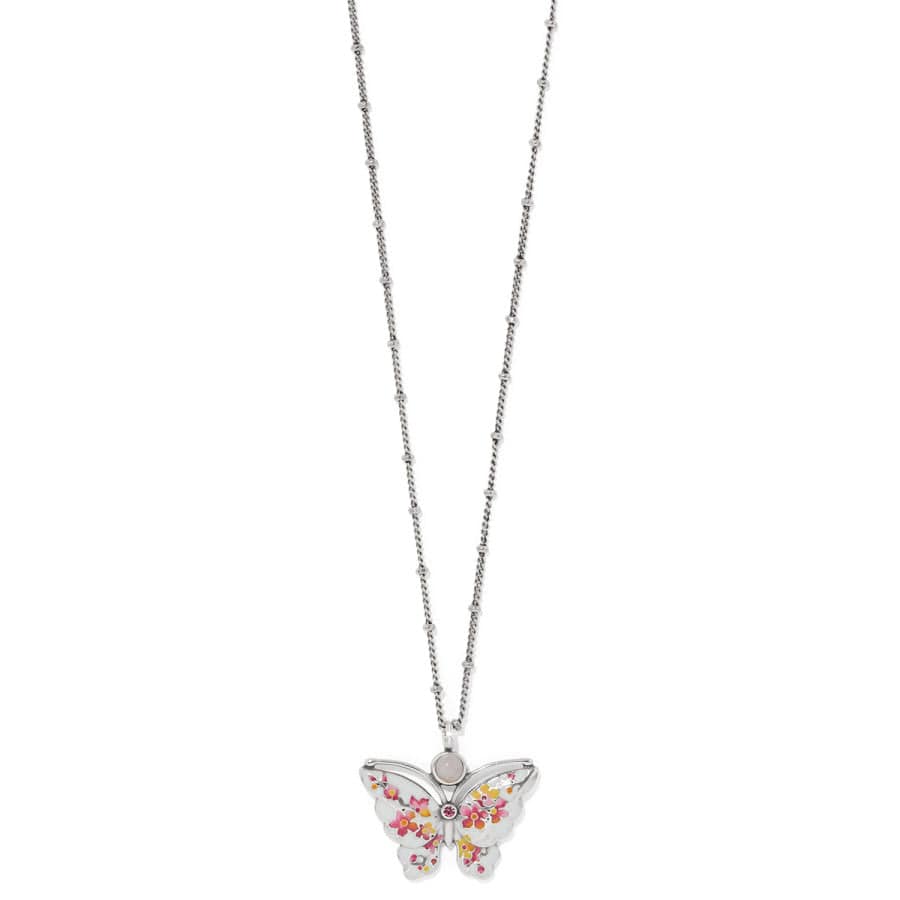 Kyoto In Bloom Sakura Petite Butterfly Necklace silver-pink 1