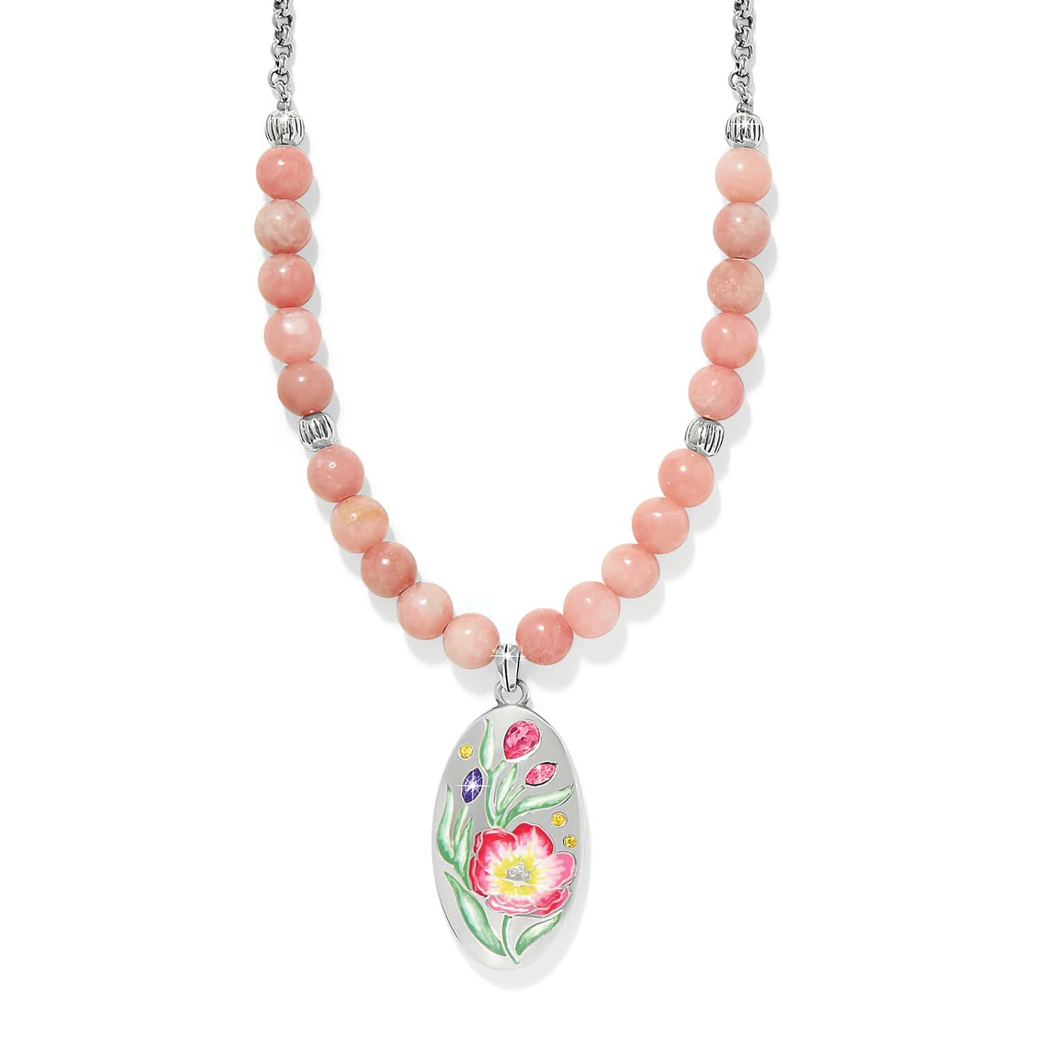 La Tulipe Bead Necklace silver-pink 1