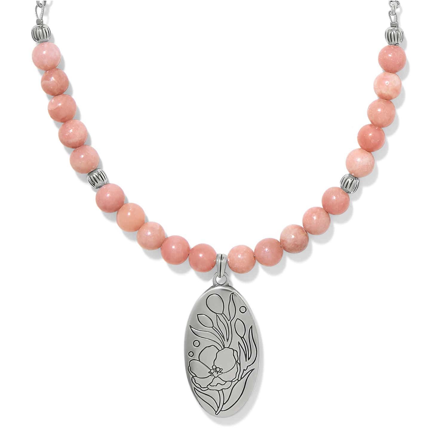 La Tulipe Bead Necklace silver-pink 2