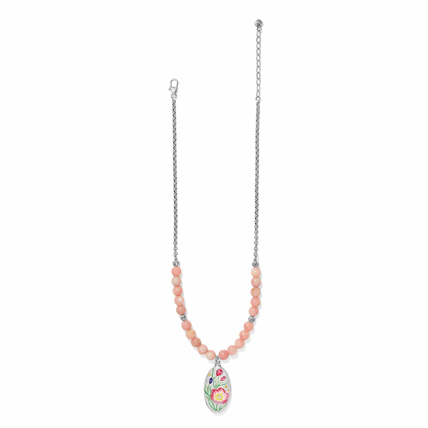 La Tulipe Bead Necklace silver-pink 3