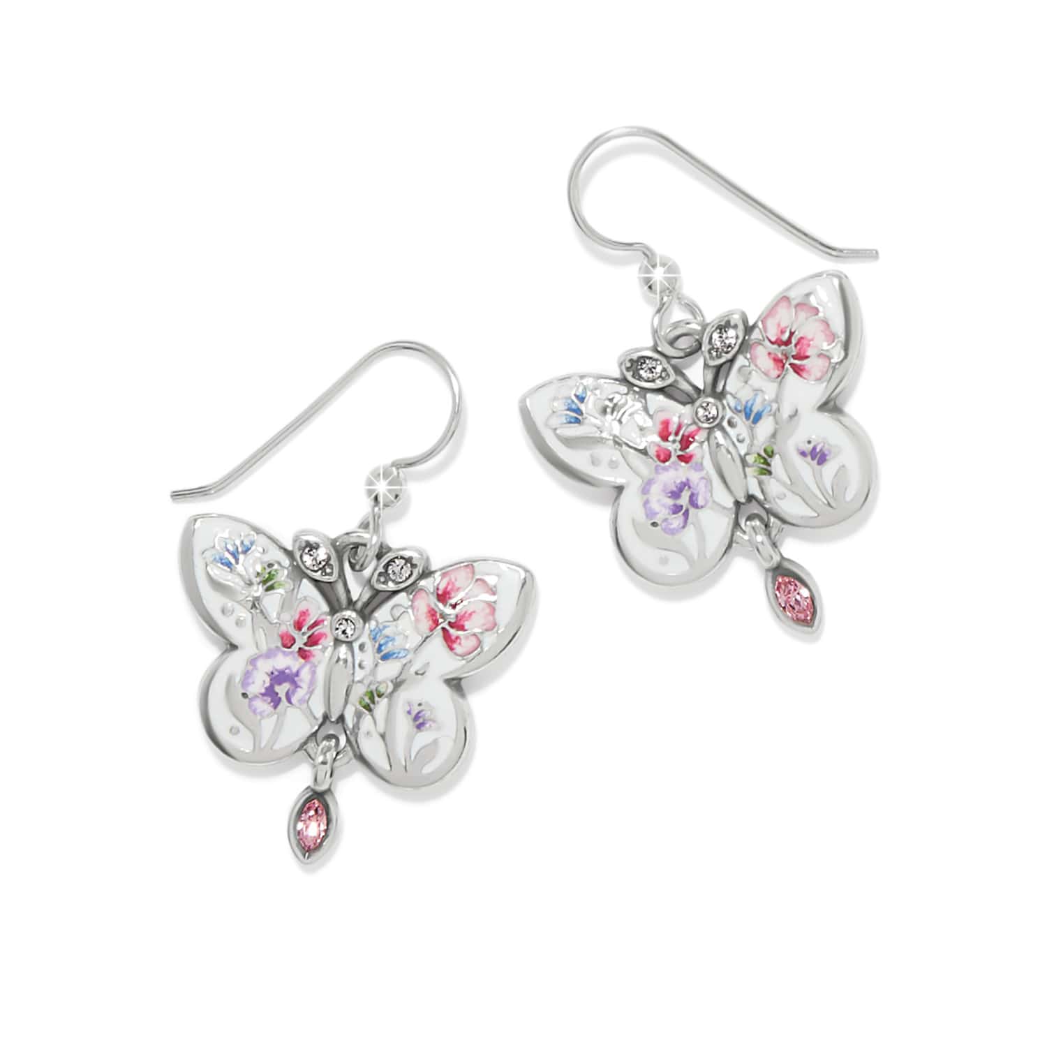 La Tulipe Butterfly French Wire Earrings silver-multi 1