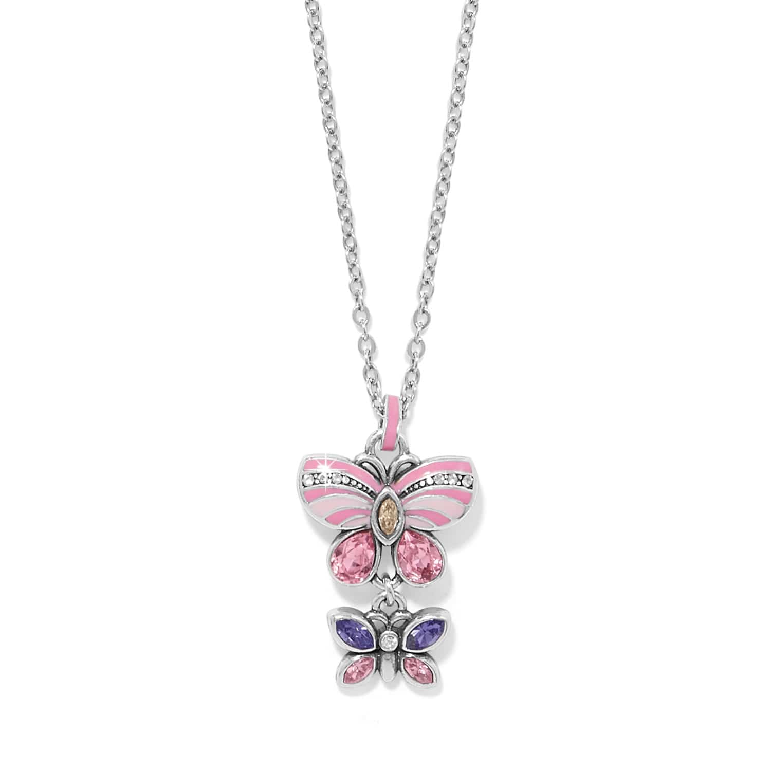 La Tulipe Butterfly Pink Duo Neckalce silver-multi 1