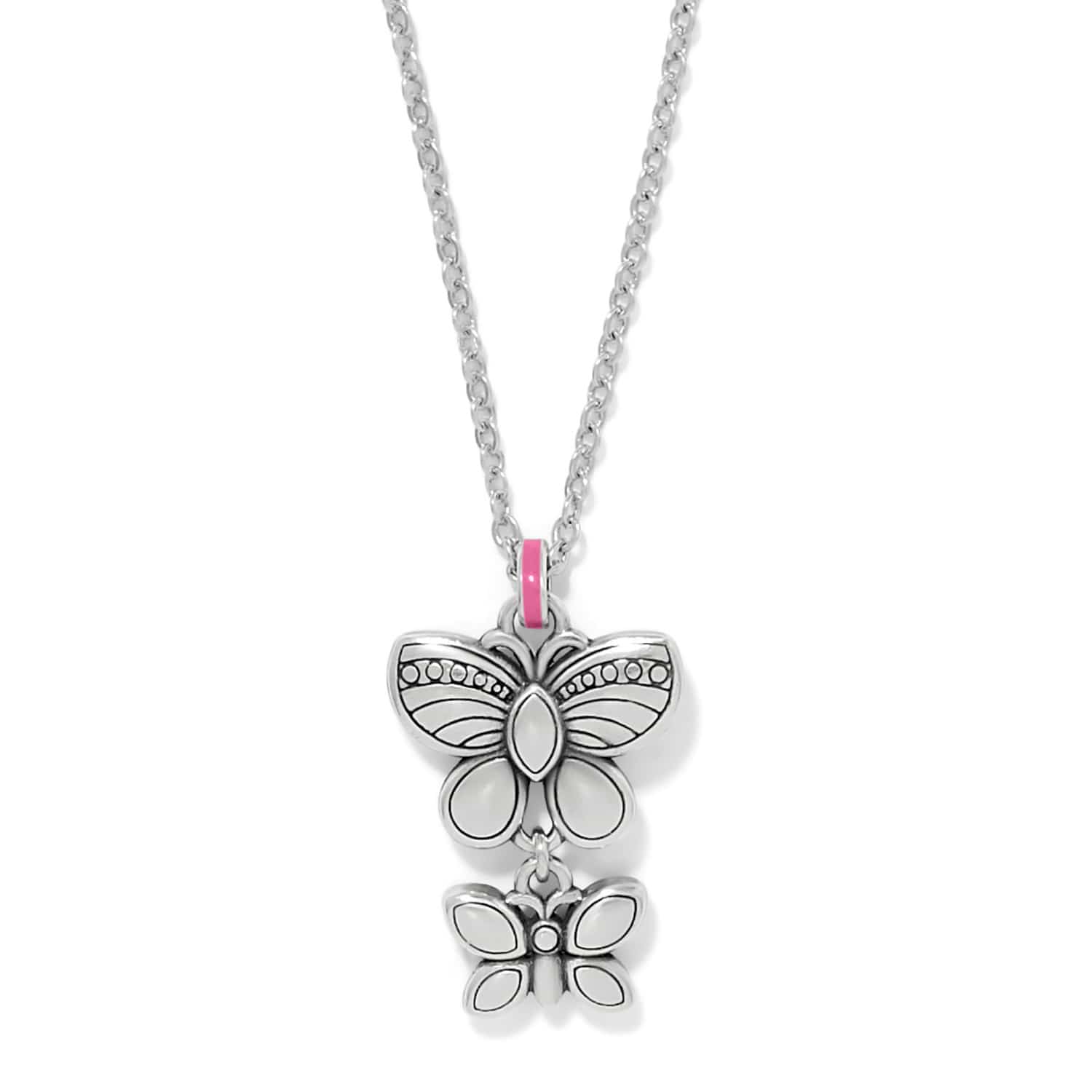 La Tulipe Butterfly Pink Duo Neckalce silver-multi 2