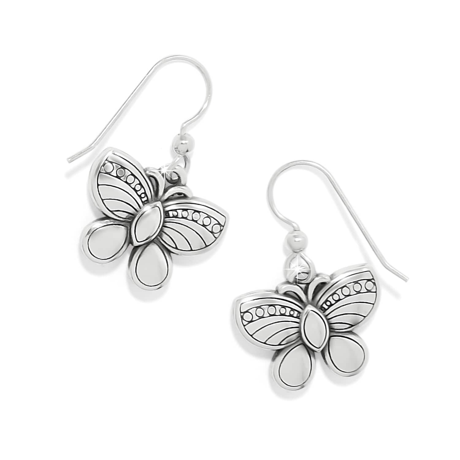 La Tulipe Butterfly Pink French Wire Earrings silver-multi 2