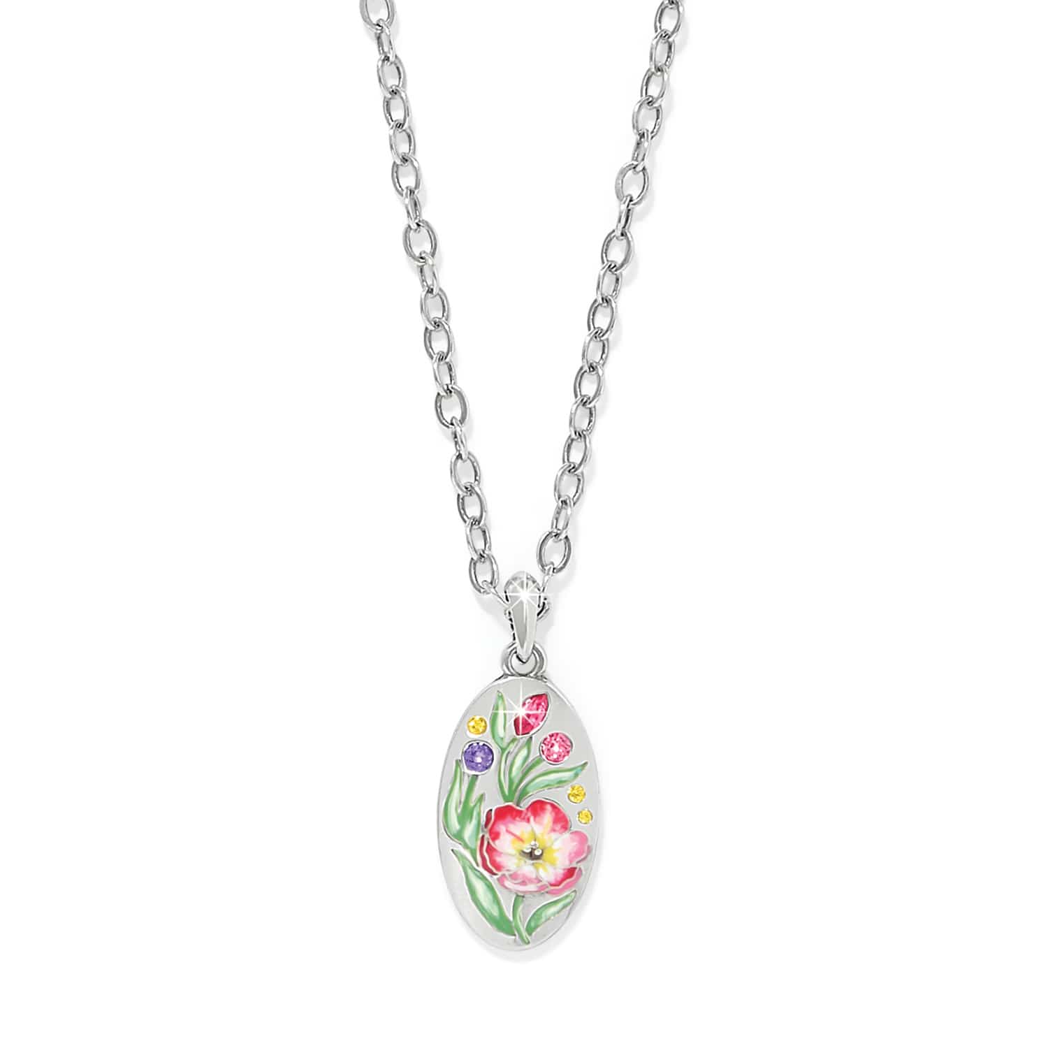 La Tulipe Flower Short Necklace silver-multi 1