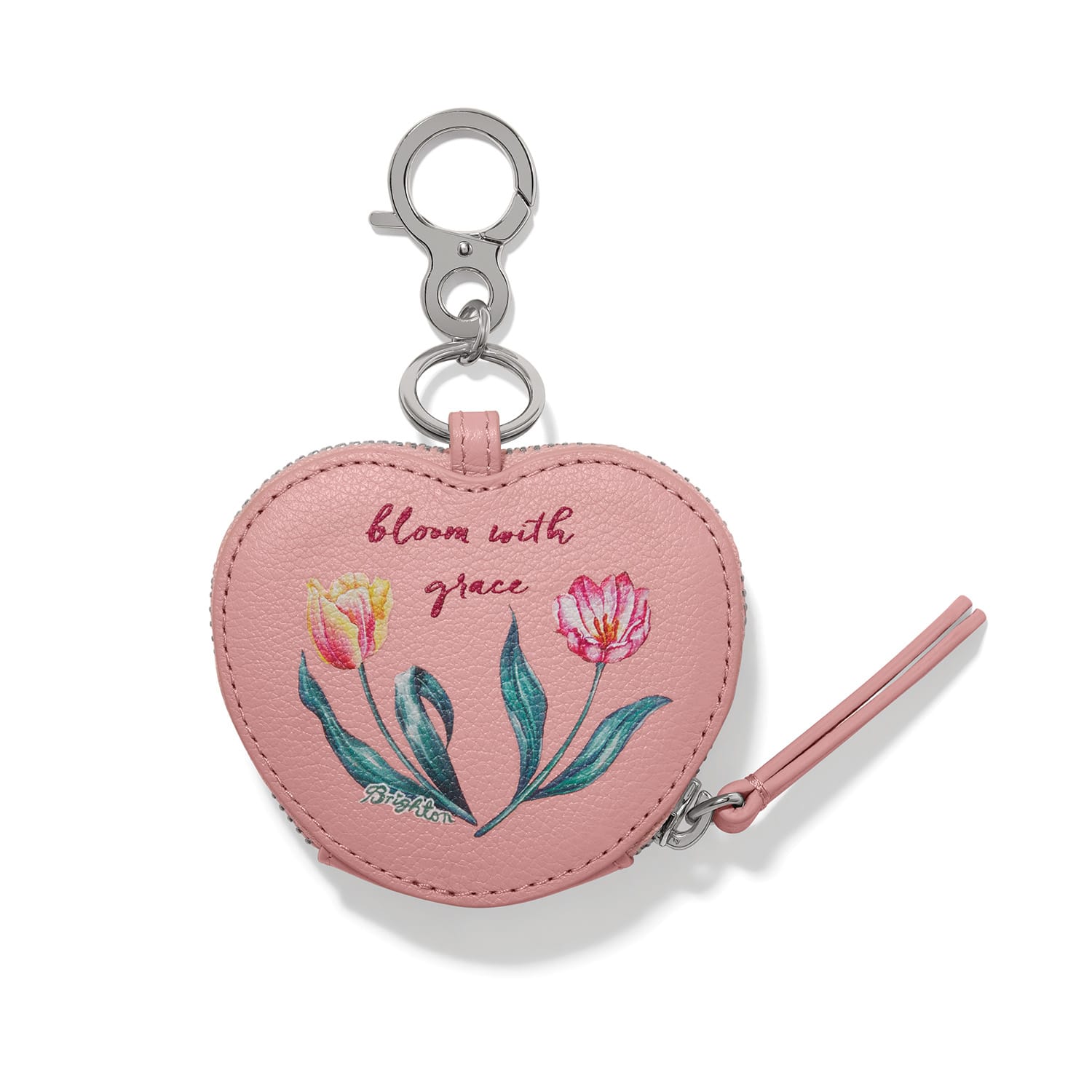 La Tulipe Heart Pouch Handbag Fob pink 3