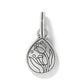 Brighton teardrop charm with engraved tulip design and silver-plated finish on a white background