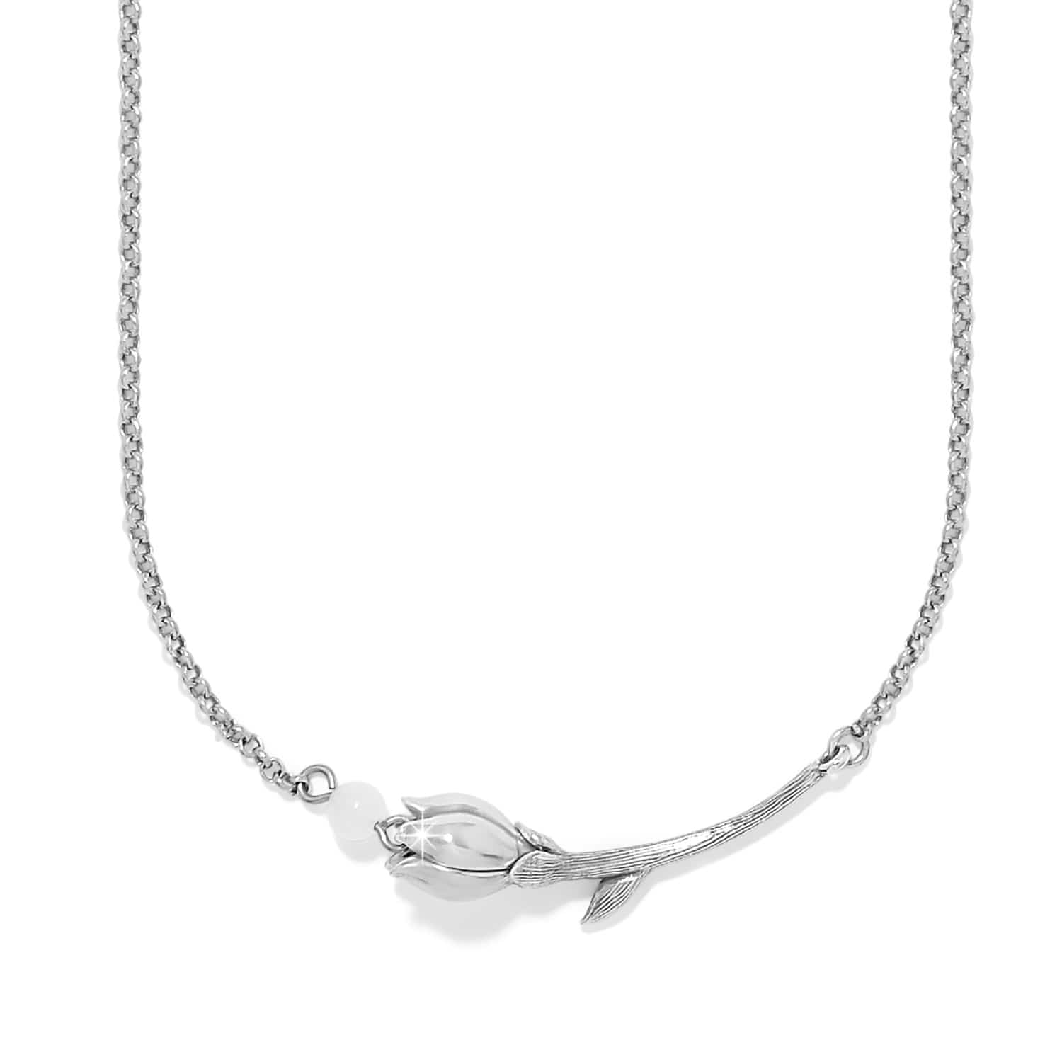 La Tulipe Petal Bar Necklace silver 1