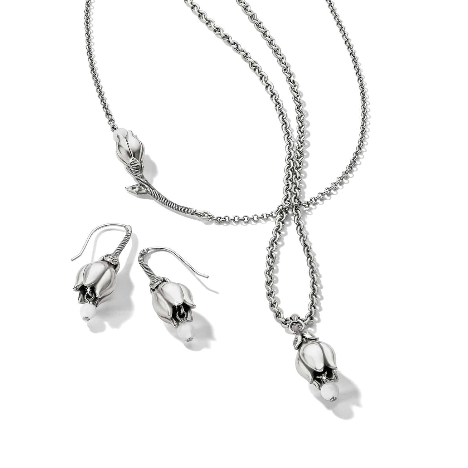 La Tulipe Petal Bar Necklace silver 3