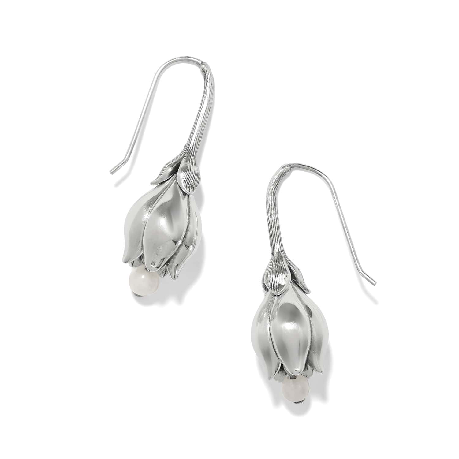 La Tulipe Petal French Wire Earrings silver 2