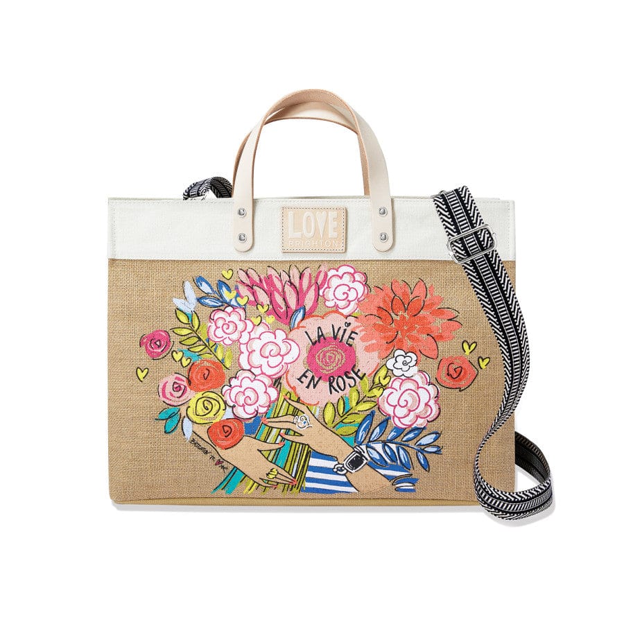 La Vie En Rose East West Burlap Tote multi 1
