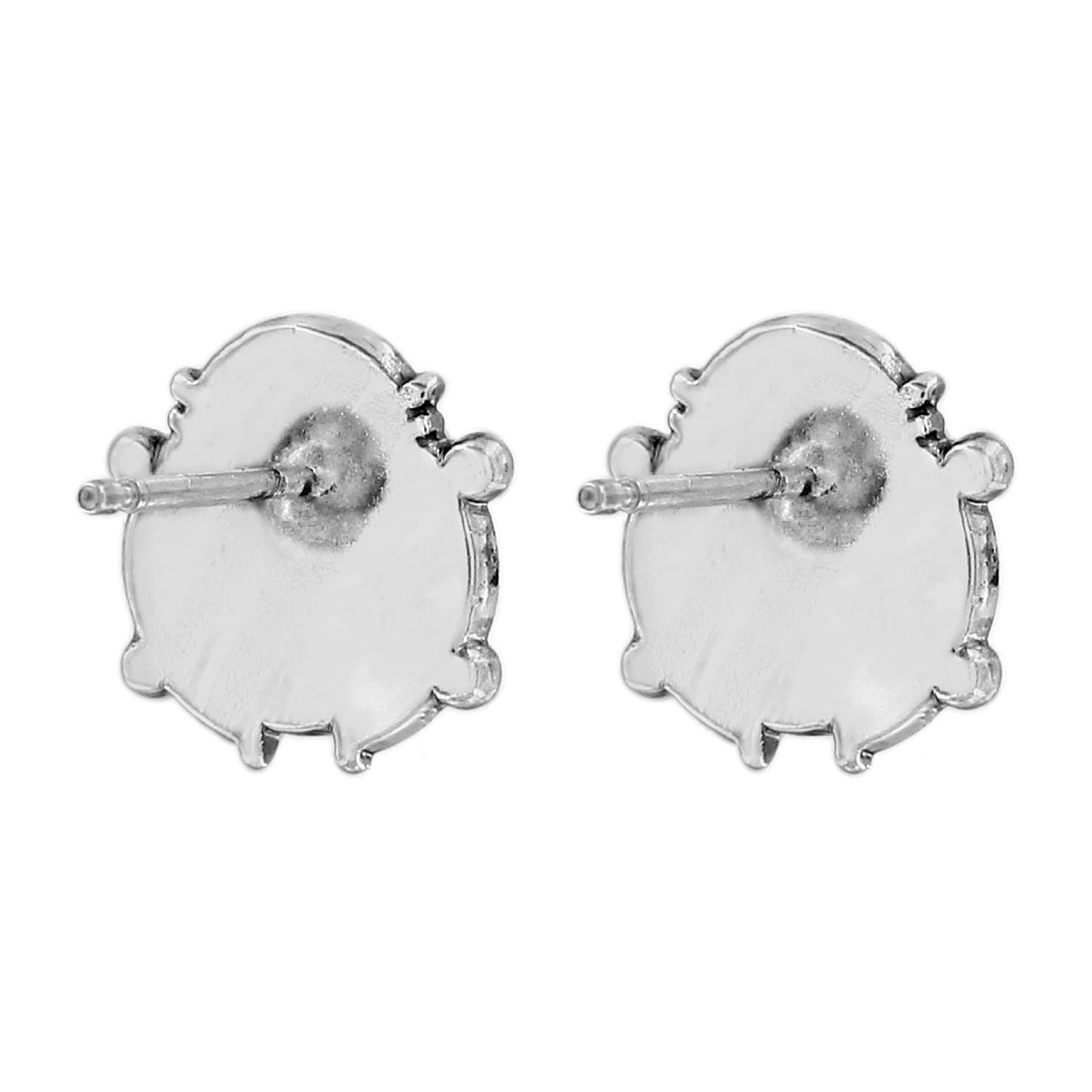 Brighton stud earrings shown from the back with silver-plated finish and post fittings on a white background