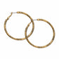 Brighton gold-plated hoop earrings with engraved scroll detail along the band on a white background