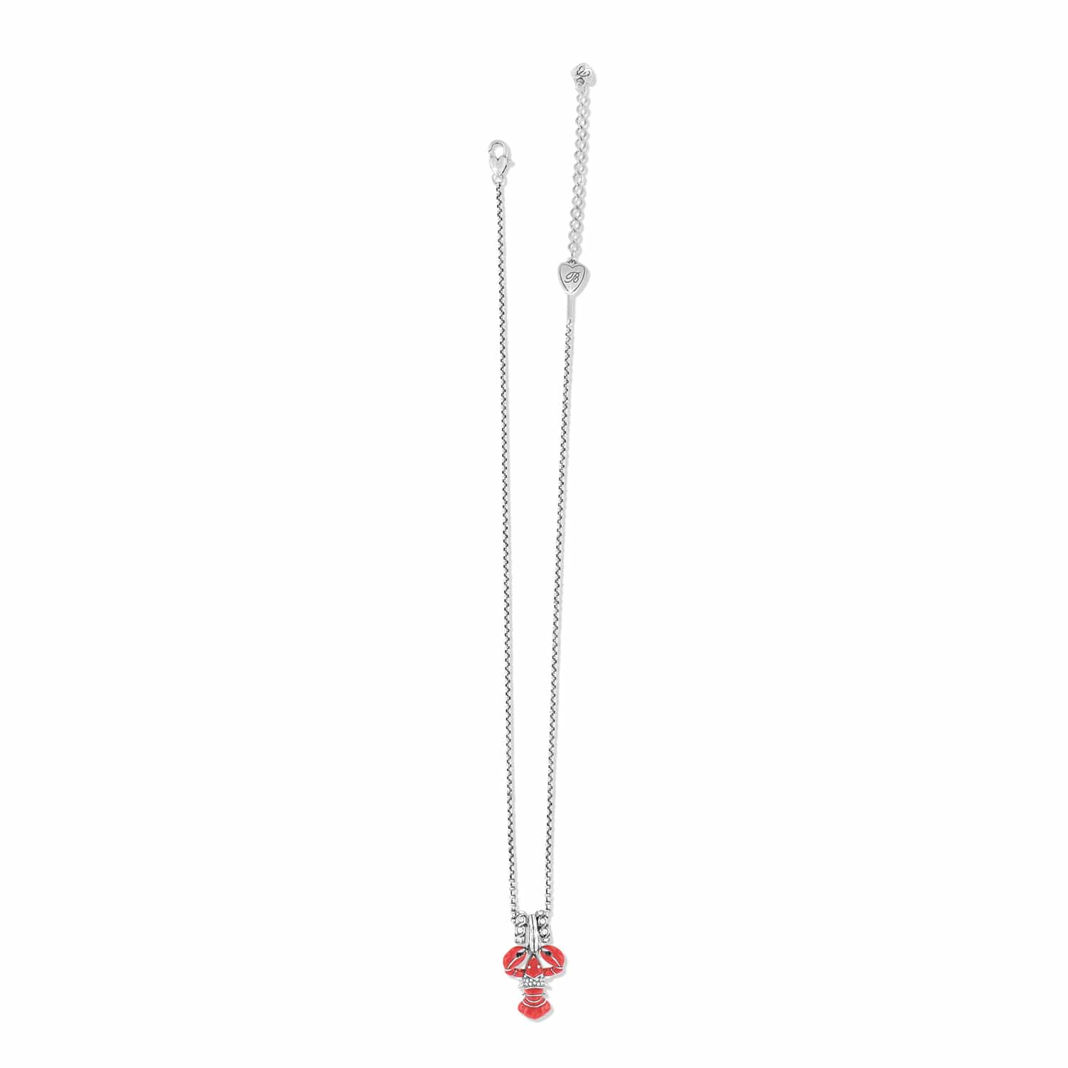 Lobster Charm Necklace silver-red 3